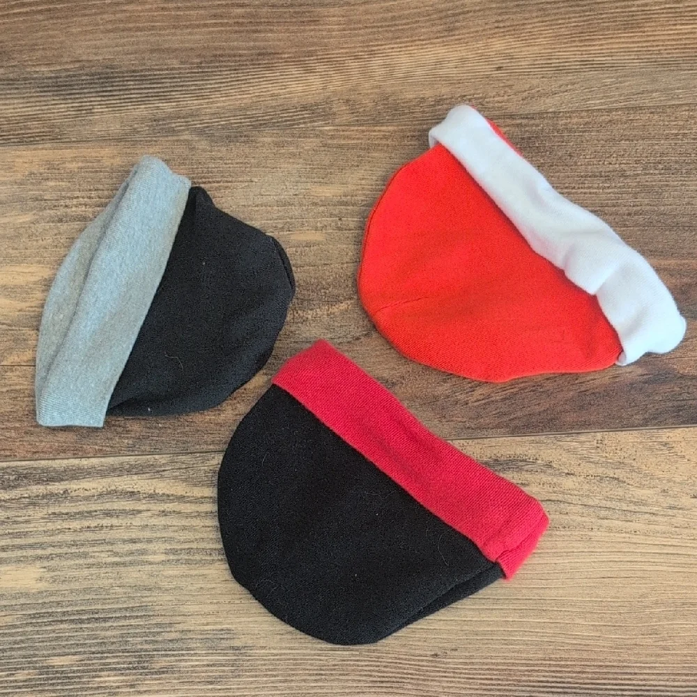 Nike & Jordan Infant Beanie Trio 3-Pieces - Red, Black, Gray 0-6-12mos